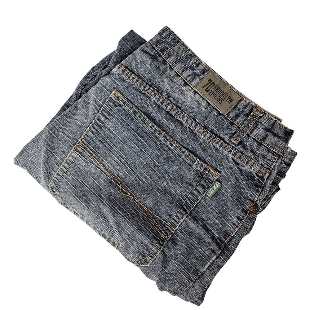 Brooklyn Xpress Men's Tapered Jeans 40x34 Dark Blue Y2K